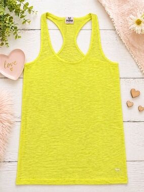 PINK VS Neon Yellow Racerback Tank XS